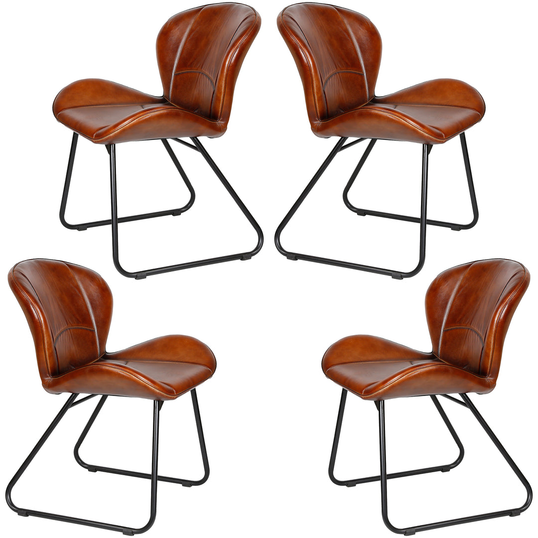 Leren stoel roodbruin