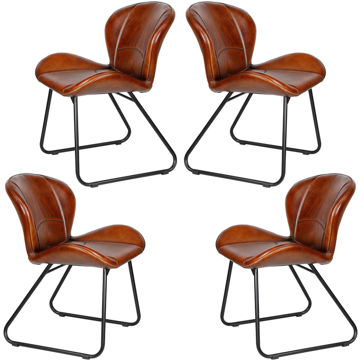 Leren stoel roodbruin