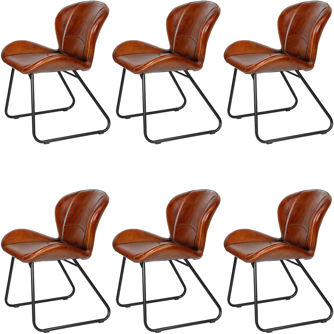 Leren stoel roodbruin