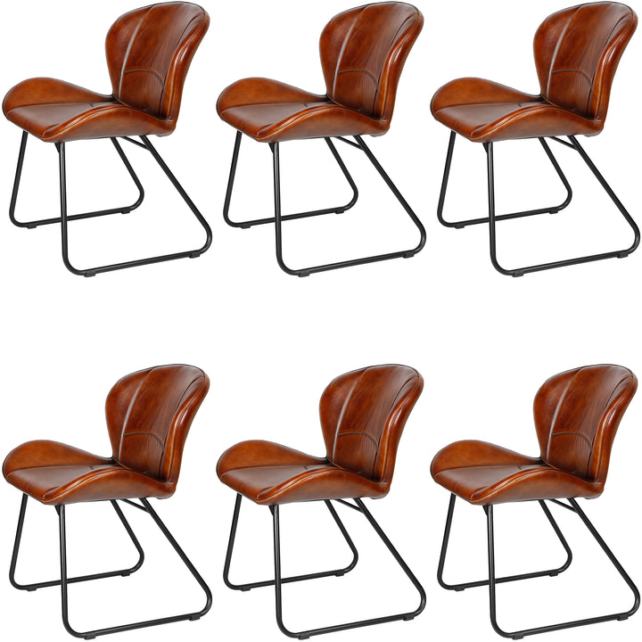 Leren stoel roodbruin