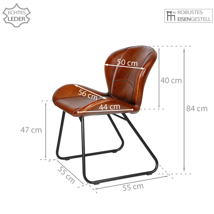 Leren stoel roodbruin