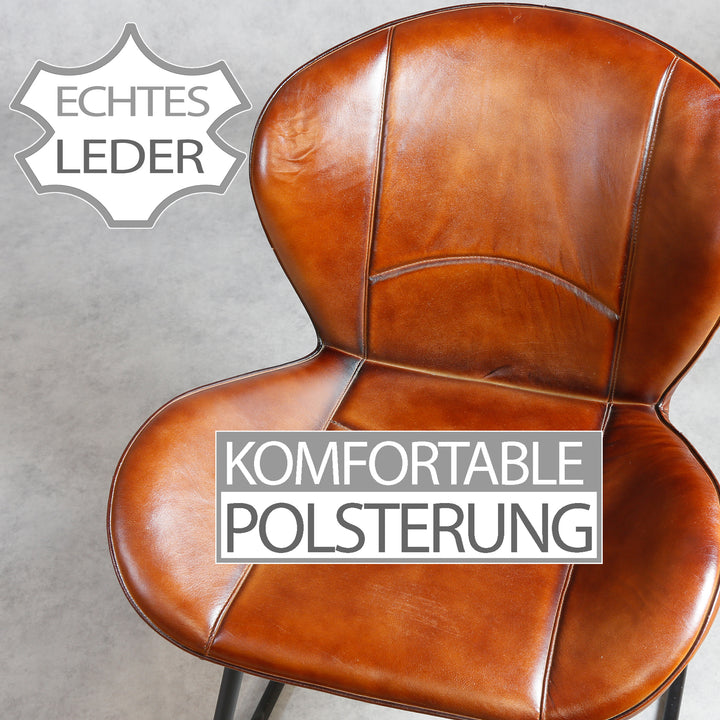 Leren stoel roodbruin