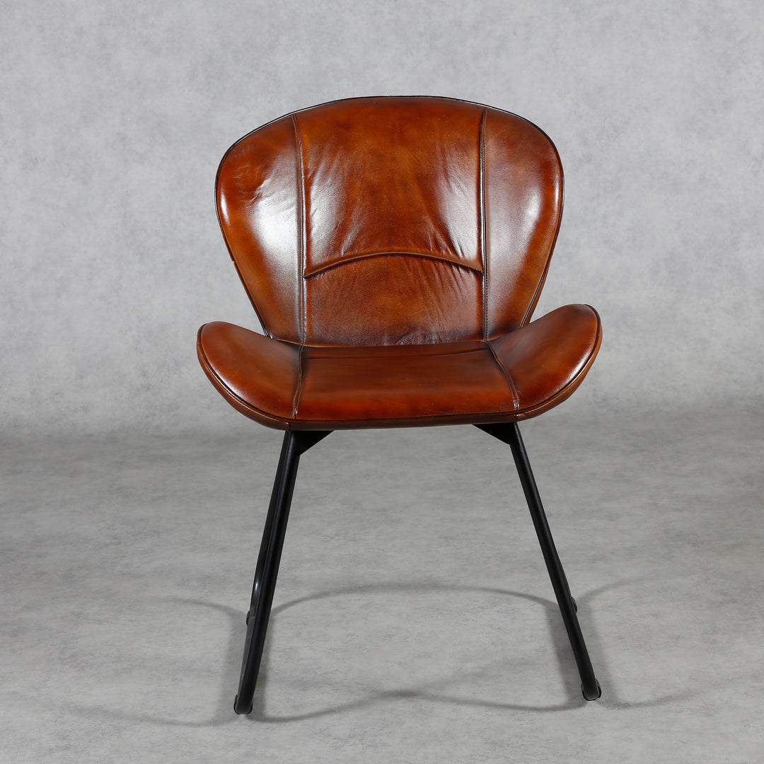 Leren stoel roodbruin