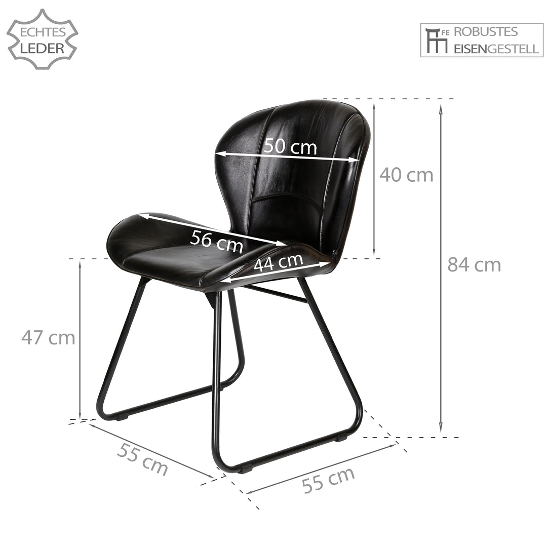 Leren stoel zwart