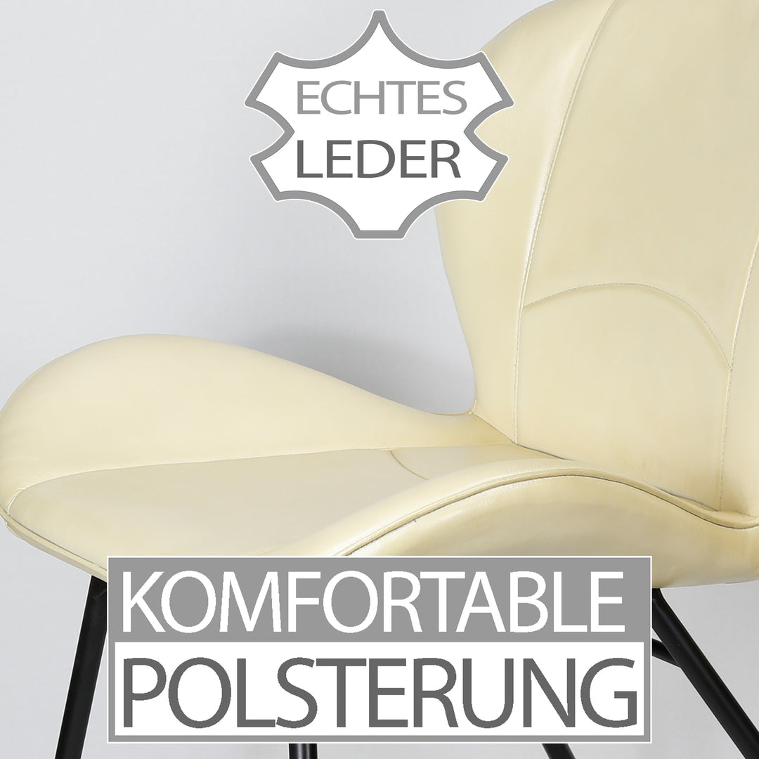 Leren stoel Beige