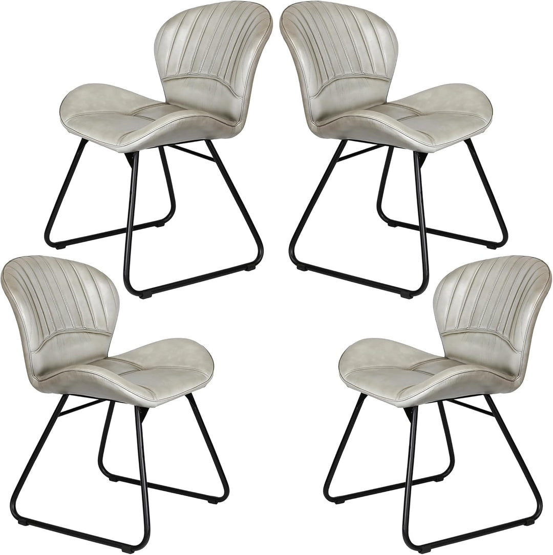 Lederstuhl Light Grau