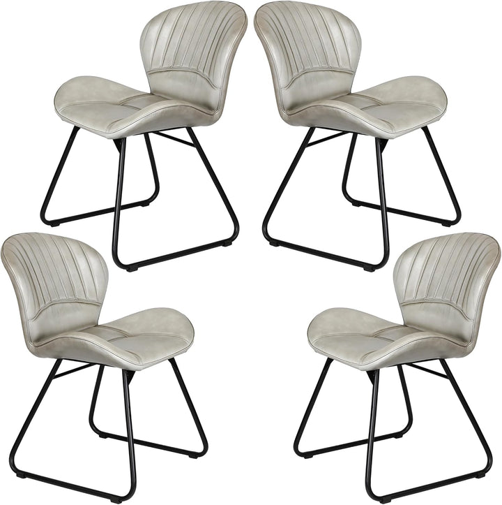 Lederstuhl Light Grau