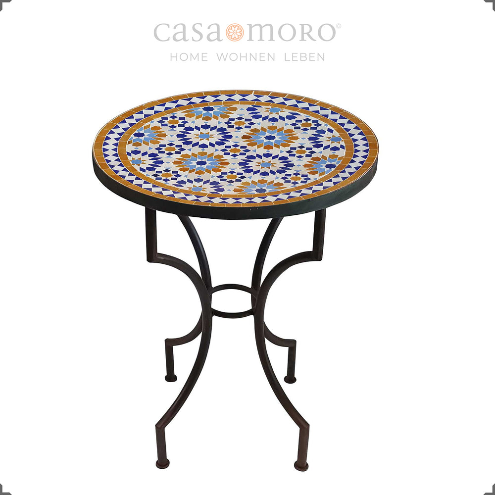 Dimensions de la table mosaïque Ø 60 cm, hauteur de table 75 cm - table bistrot idéale pour la terrasse ou la cuisine