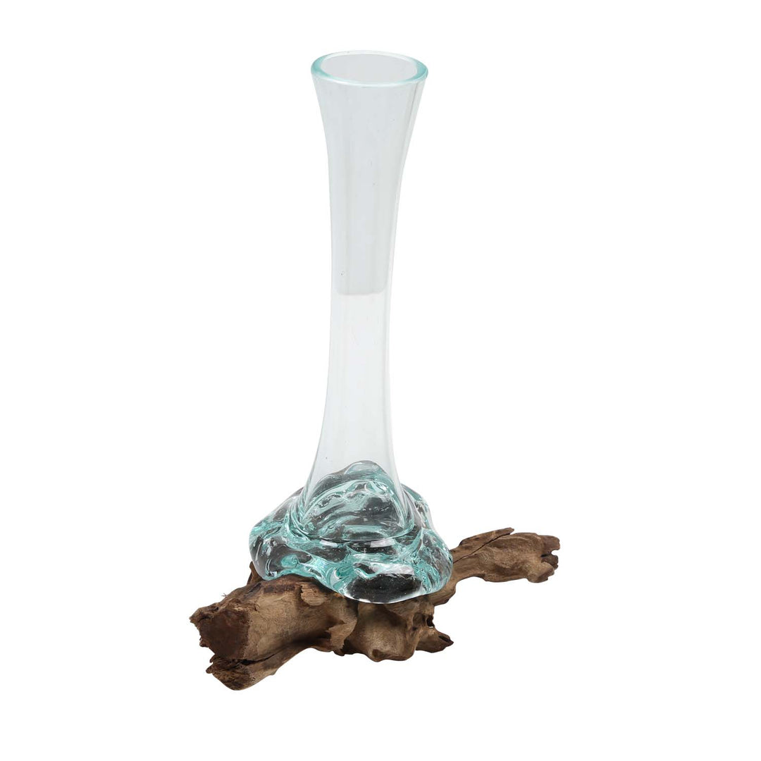 Glasvase auf Wurzelholz A27