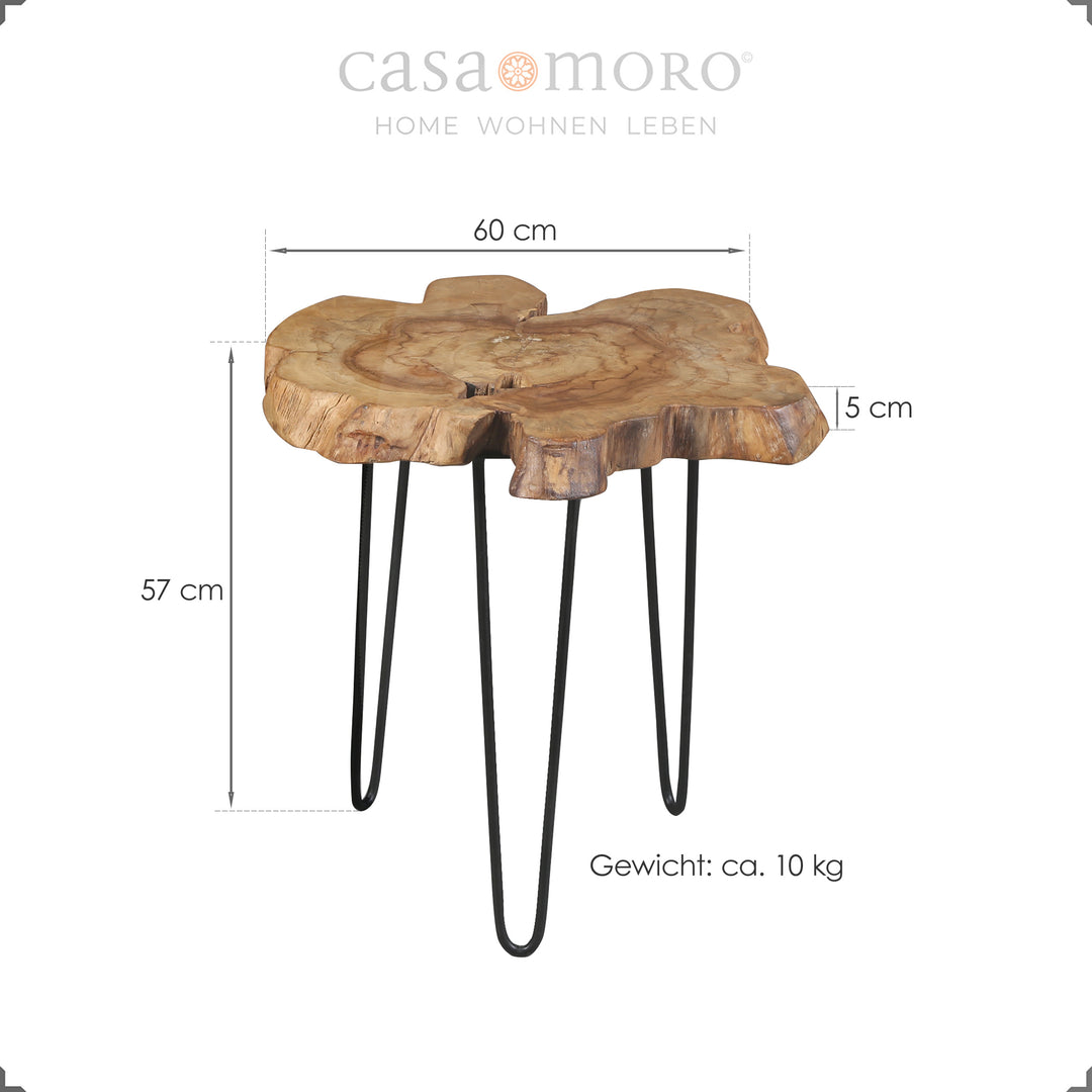 Table de rangement en bois avec pieds en fer, table compacte pour salon ou couloir