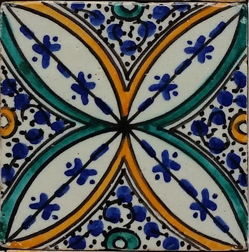 Handbeschilderde tegel - Mediterrane keramische stijl