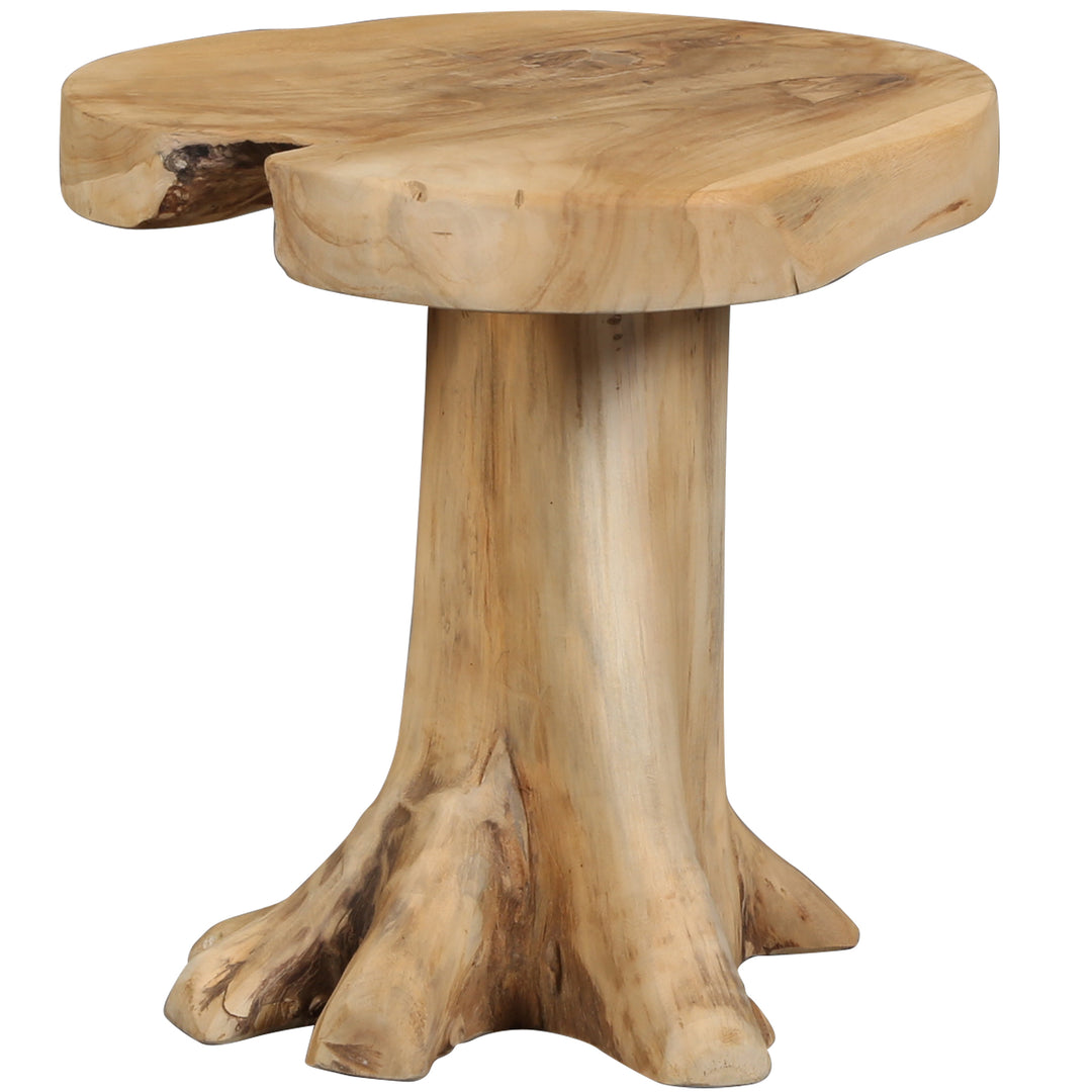  Table d'appoint en bois massif avec une surface marron naturel 