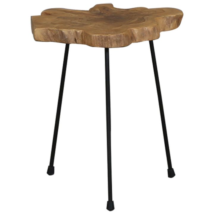 Table d'appoint en bois de teck 45x50 cm, polyvalente pour une utilisation dans le salon