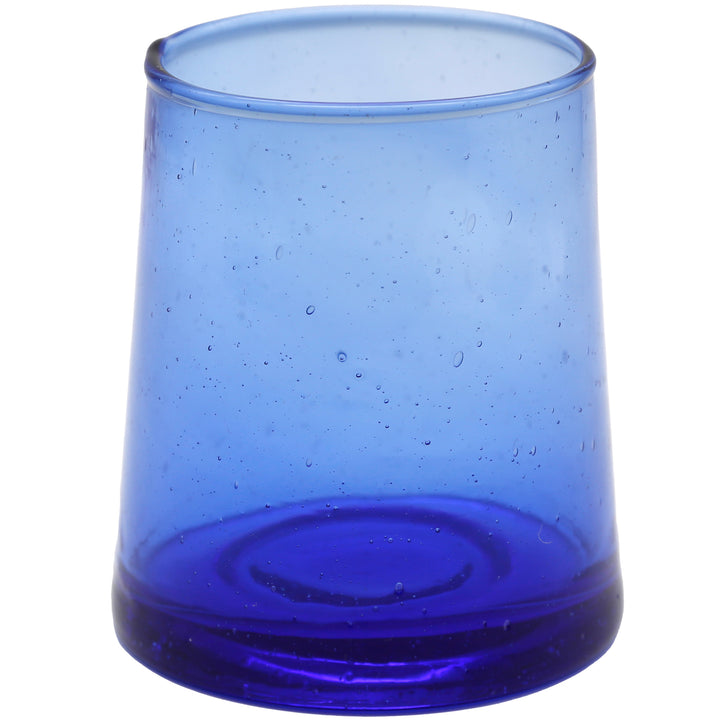 Verres à cocktail bleus forts - de forme conique, soufflés à la bouche et stables