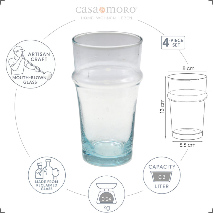 Verres à cocktail fabriqués à la main en lot de 4 – élégants pour toutes les occasions