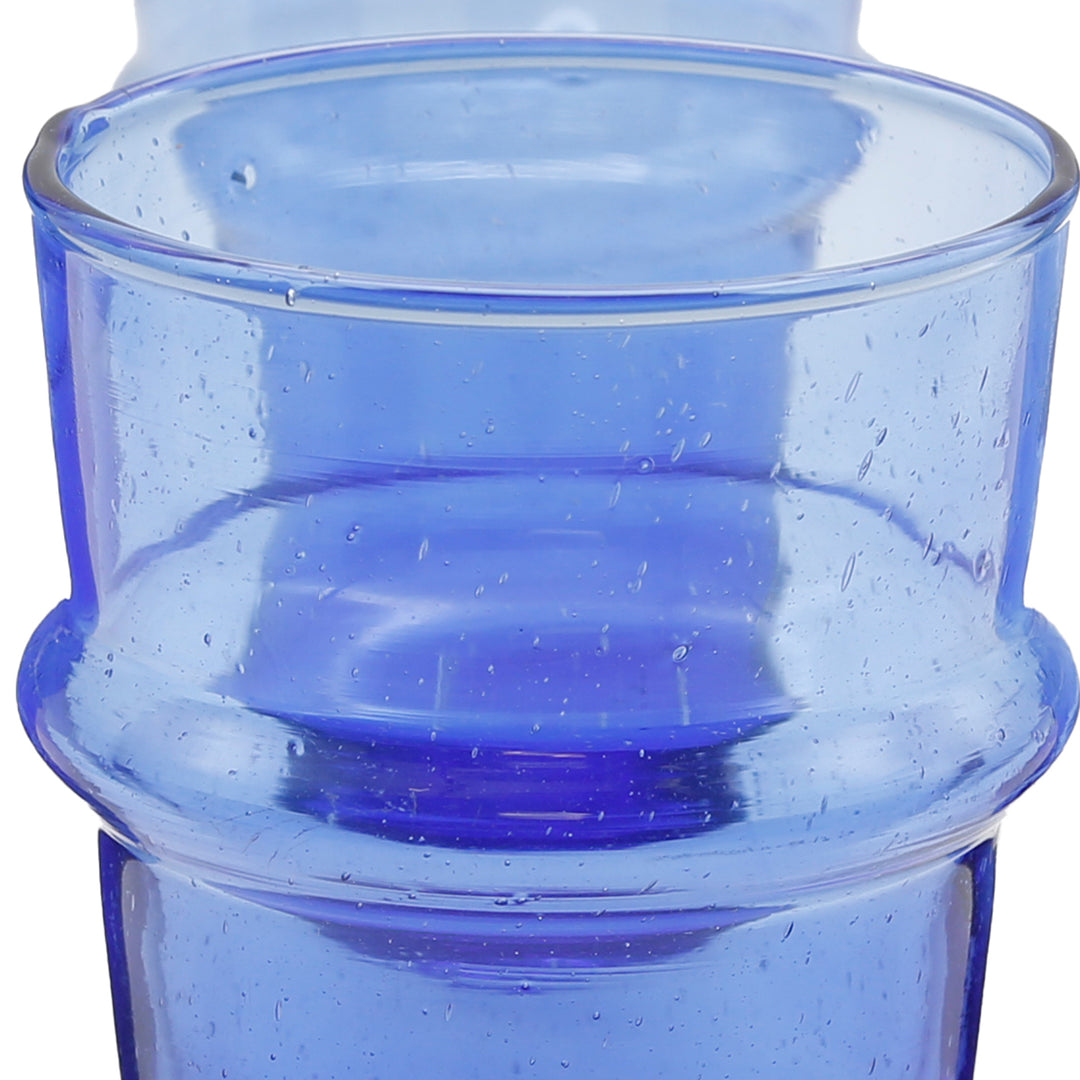 Verres à cocktail bleus en verre recyclé - élégants et faits à la main