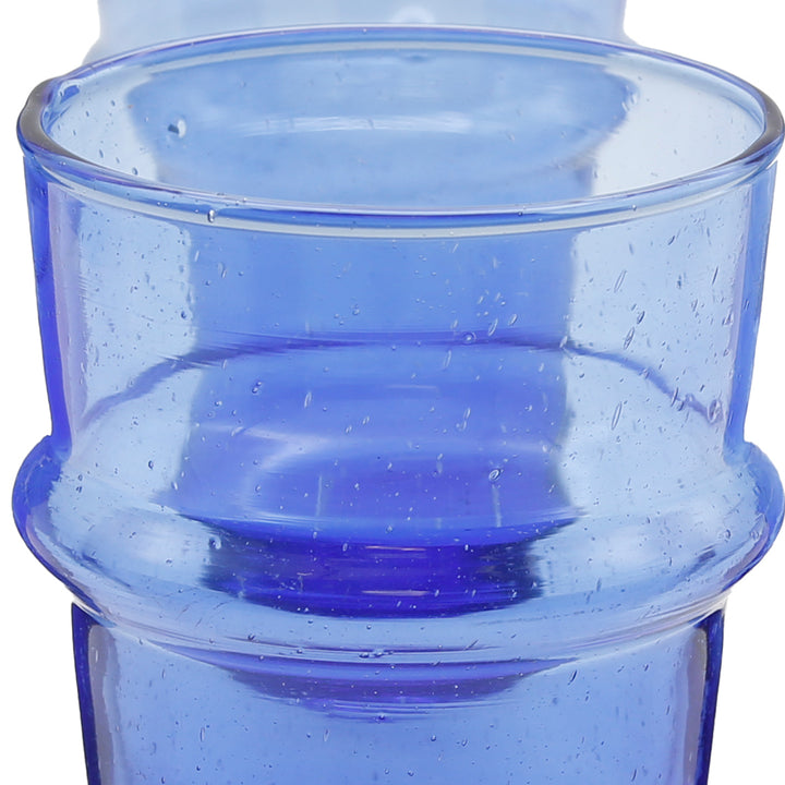 Verres à cocktail bleus en verre recyclé - élégants et faits à la main