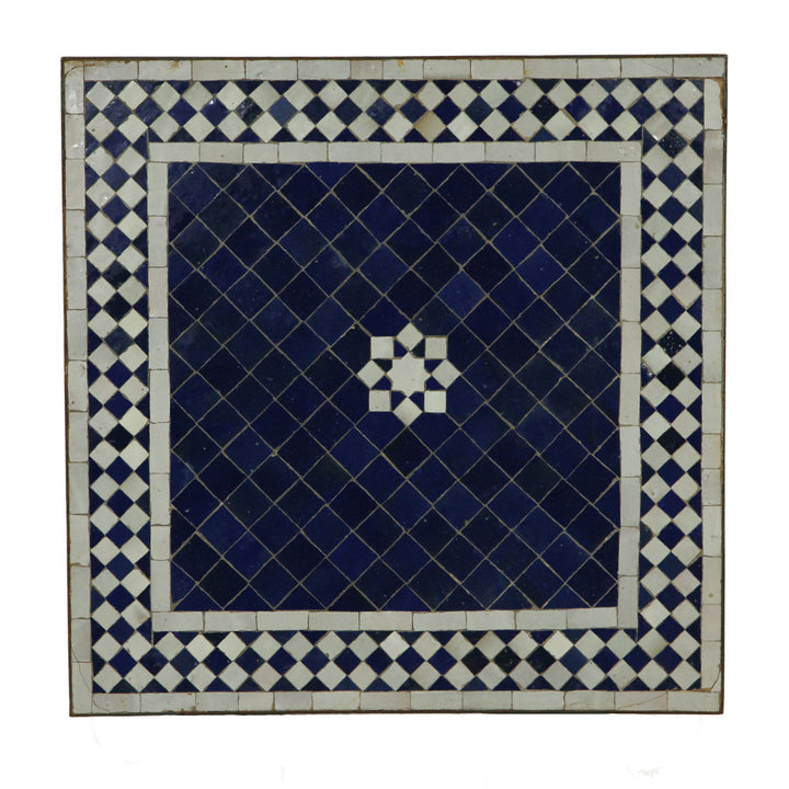 Table mosaïque 60x60 étoile bleue blanche