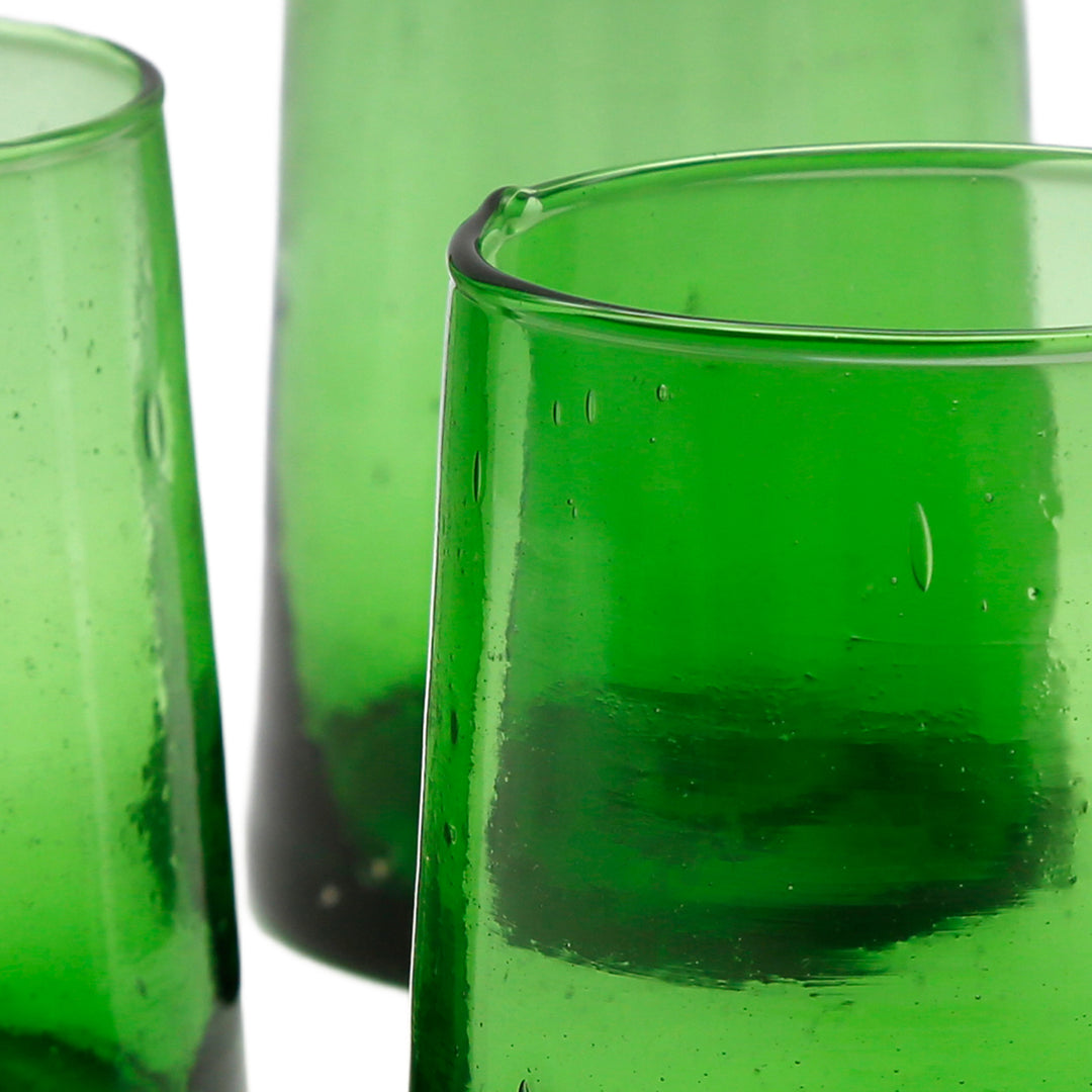 Verres à dessert verts – faits à la main et simples