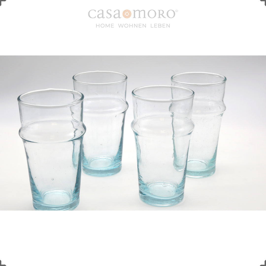 Ensemble de verres composé de quatre pièces uniques transparentes - soufflées à la bouche et polyvalentes