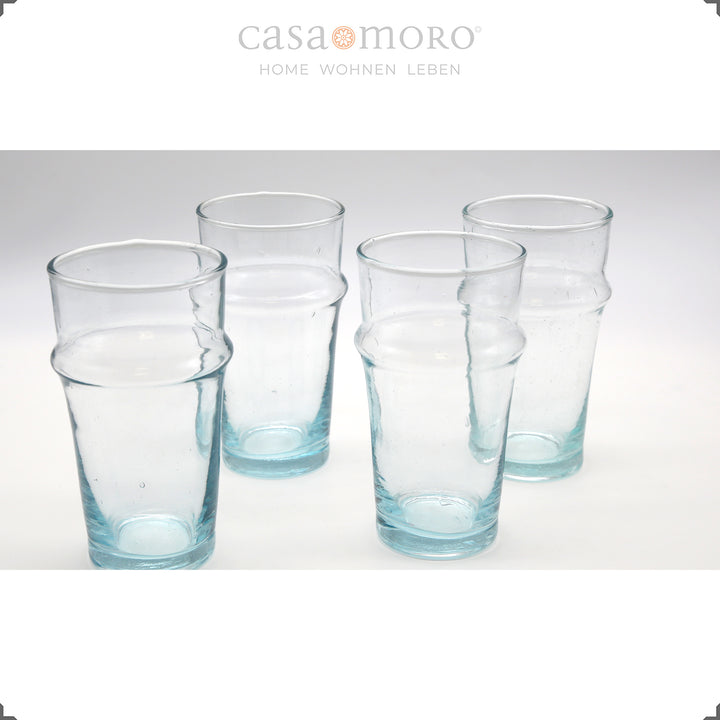 Ensemble de verres composé de quatre pièces uniques transparentes - soufflées à la bouche et polyvalentes