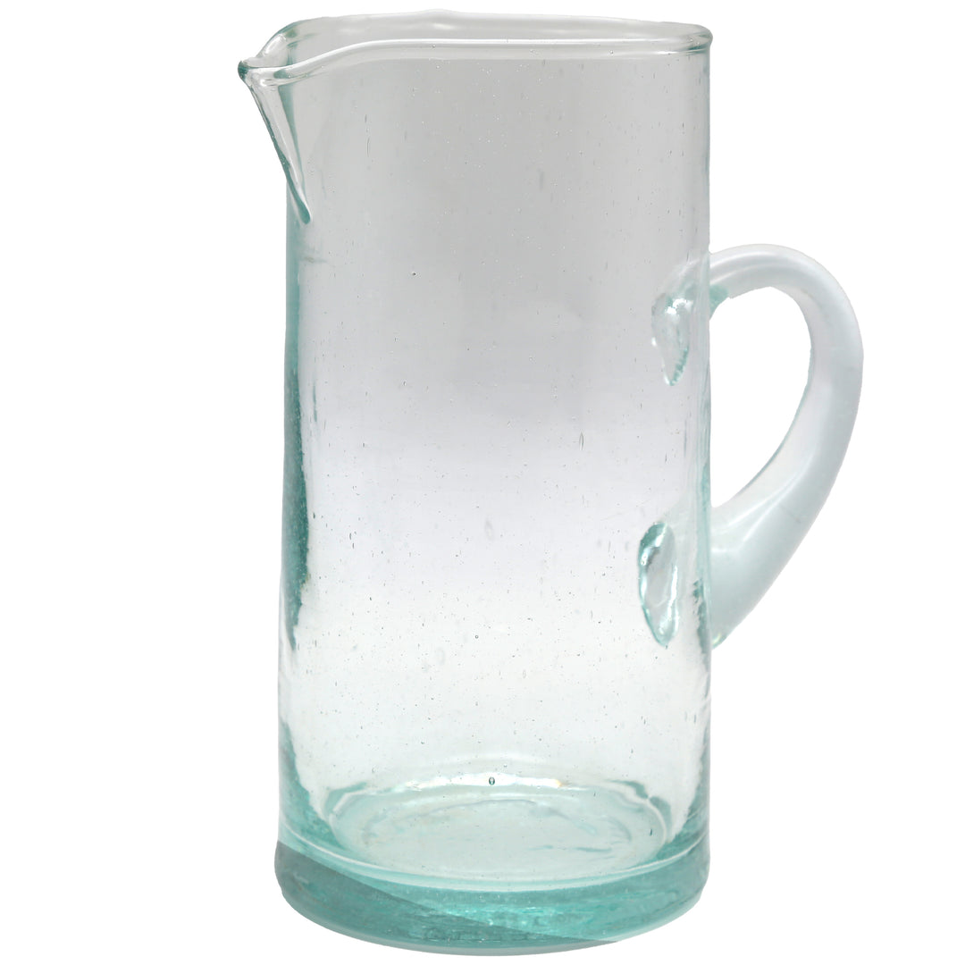 Karaf van transparant glas met handvat - mondgeblazen en individueel