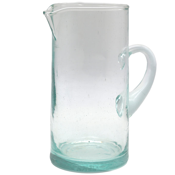 Karaf van transparant glas met handvat - mondgeblazen en individueel