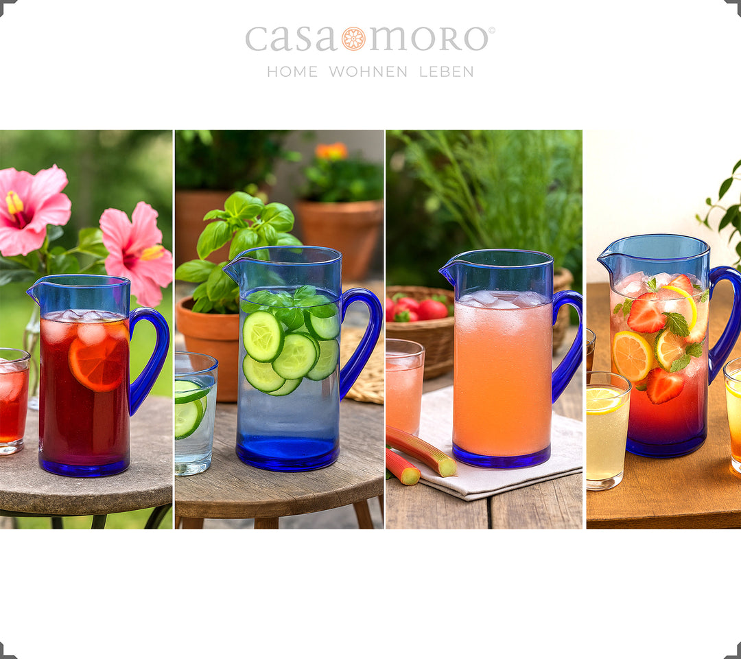 Glaskaraffe mit 1 l Fassungsvermögen – in handgefertigtem Design