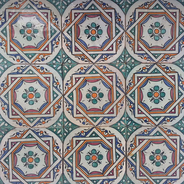 Handbeschilderde tegel – boho etnisch decor
