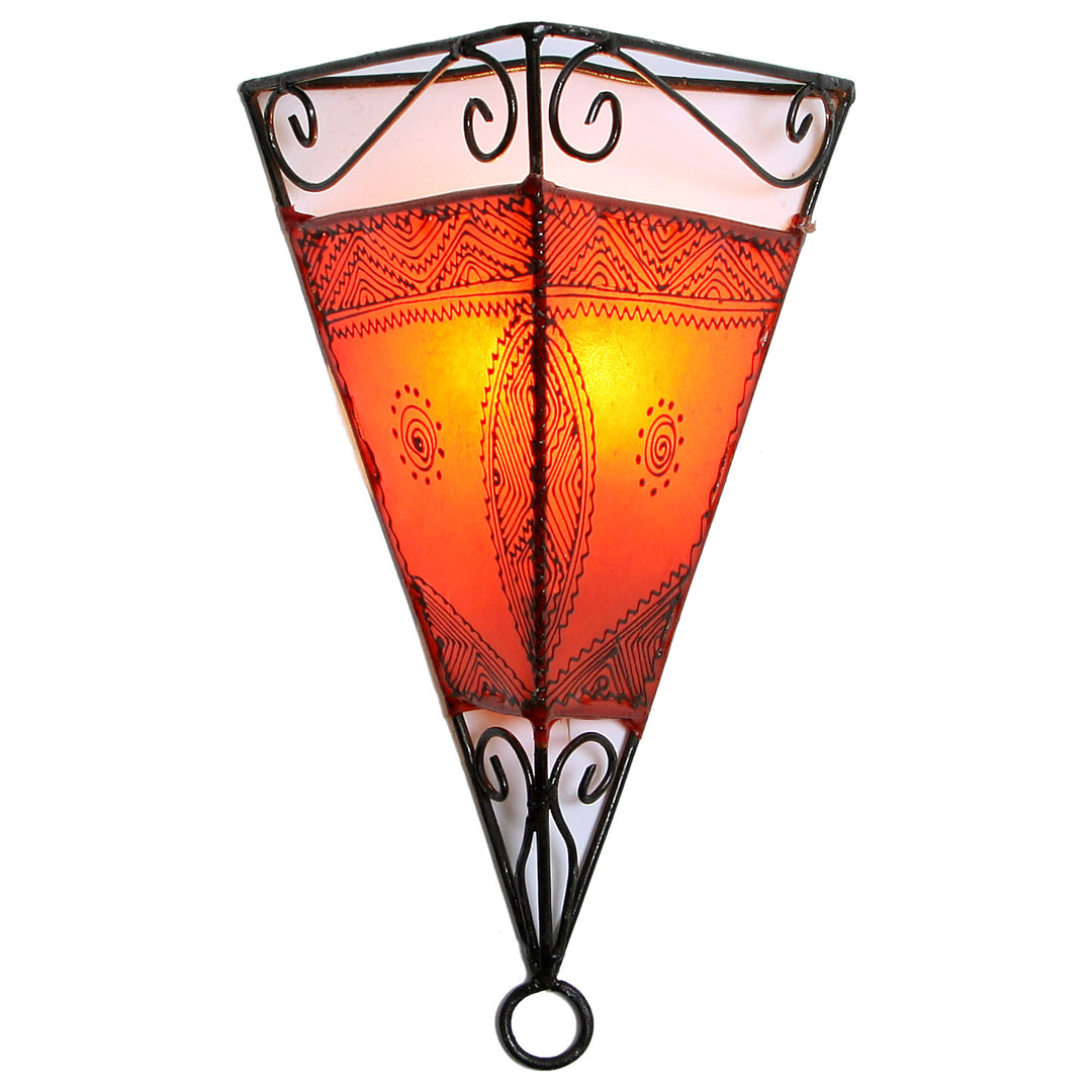 Leren wandlamp Emrah Orange