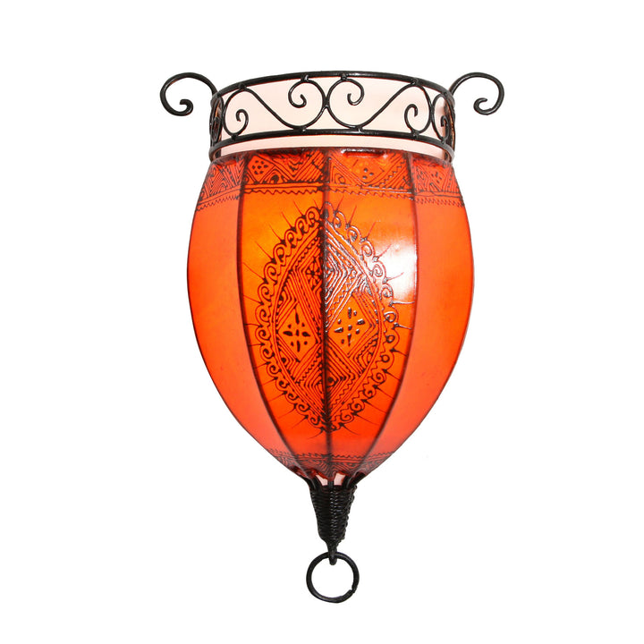 Henna-leren wandlamp Nakous Orange