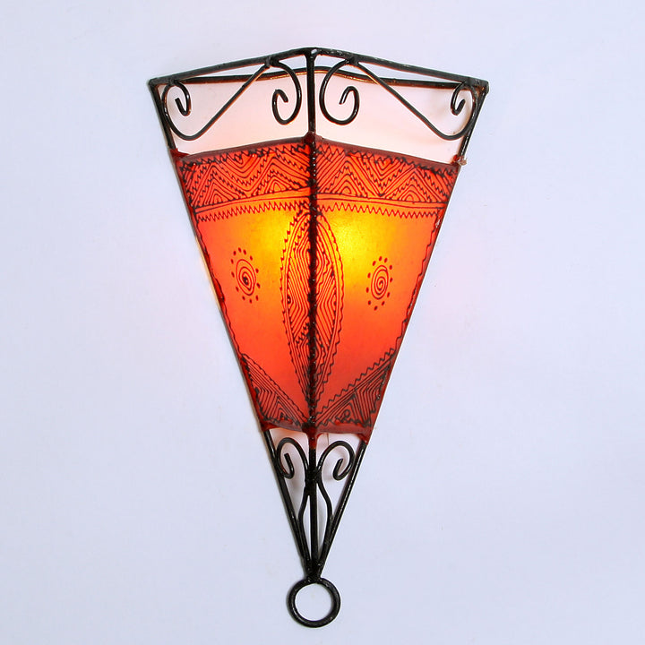 Leren wandlamp Emrah Orange