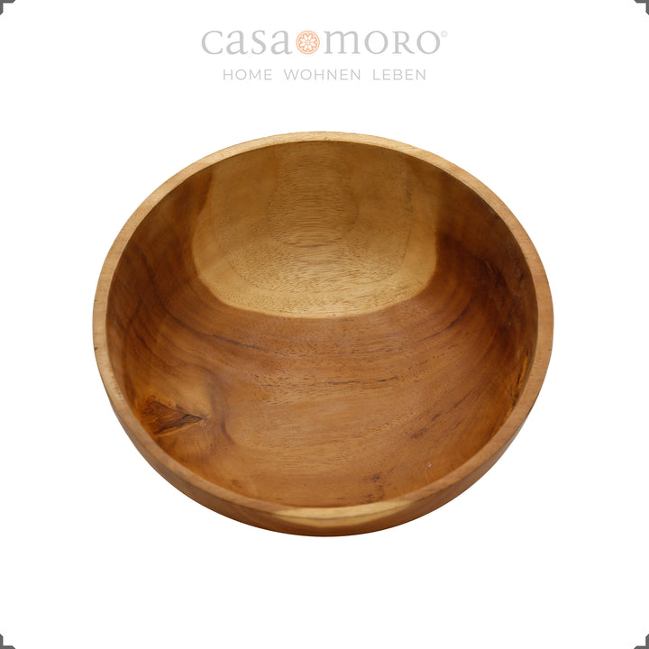 Houten schaal van bovenaf gefotografeerd met een levendige houtstructuur