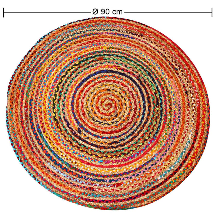 Jute tapijt Tamani kleurrijk
