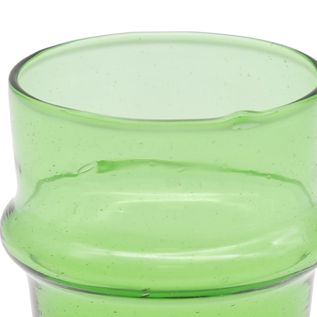  Verres verts, adaptés au café, au thé ou au cappuccino - de forme organique et soufflés à la bouche