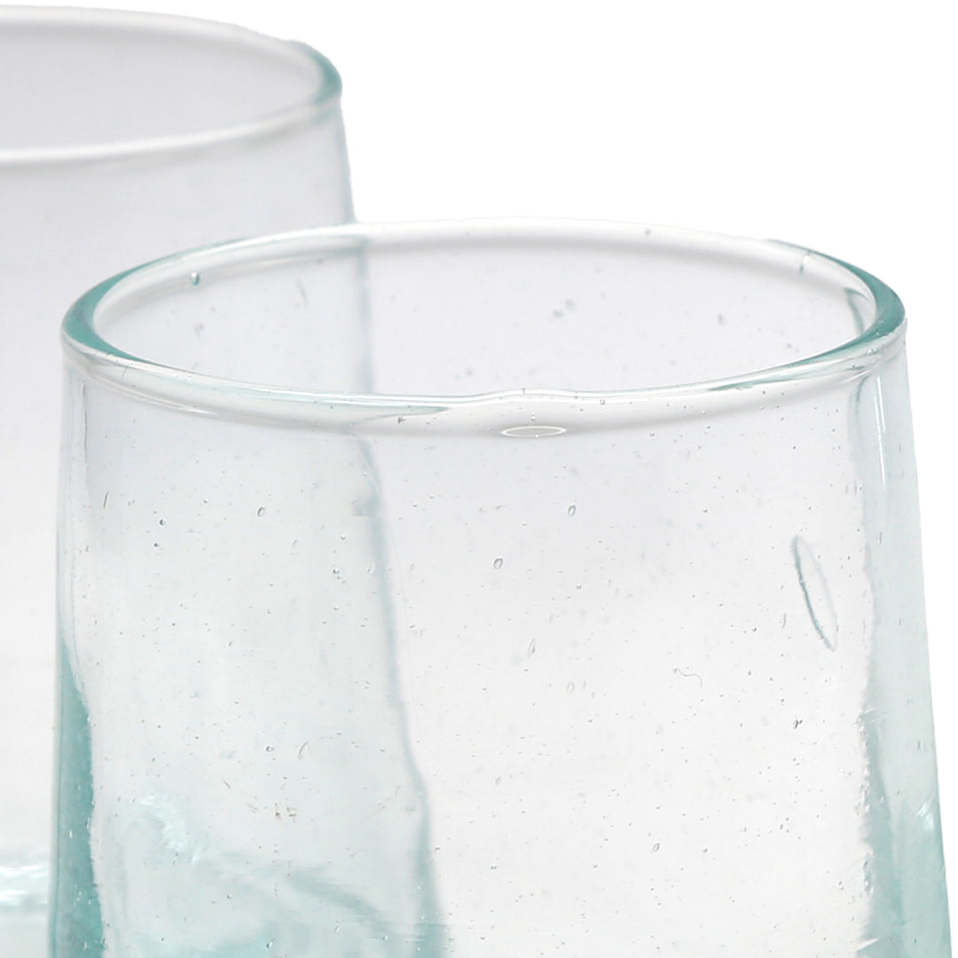 Latte Macchiato glas – transparant, handgeblazen uniek stuk gemaakt van oud glas