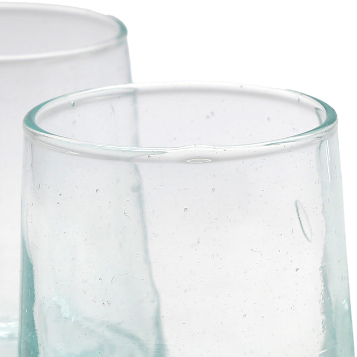 Latte Macchiato glas – transparant, handgeblazen uniek stuk gemaakt van oud glas