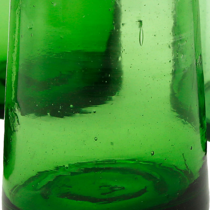 Ensemble de 4 verres verts pour longdrinks - faits à la main et expressifs
