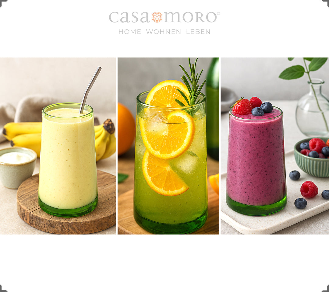 Ensemble de verres vert vif - polyvalents pour le café glacé, le dessert ou le cocktail