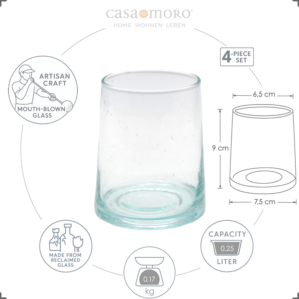 Longdrinkglas im klassischen Stil – aus klarem Glas mit feinen Lufteinschlüssen