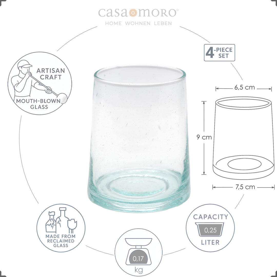 Longdrinkglas in klassieke stijl - van helder glas met fijne luchtzakjes