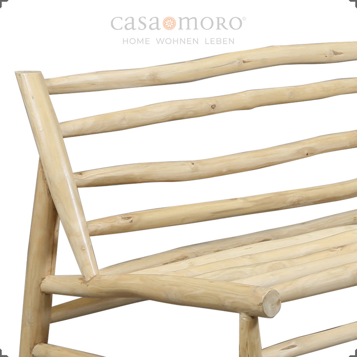 2er Sofa Teakholz warmes Naturholz , 140 cm Breite