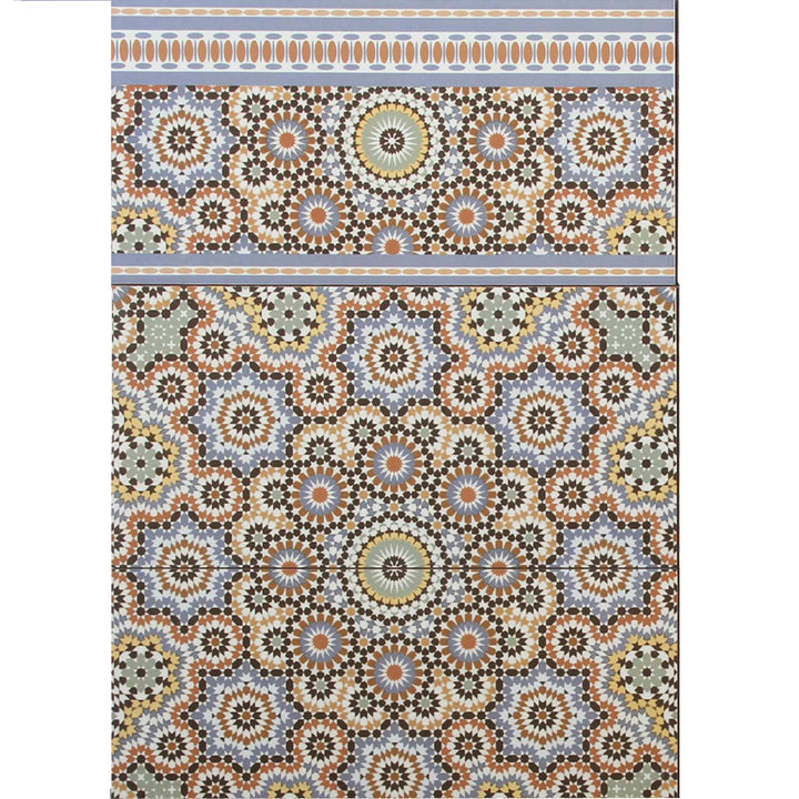 Carrelage mural marocain 50x25 – mosaïque rosace