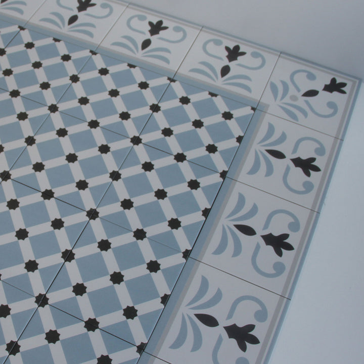 Bordure d'angle marocaine 20×20 cm – bordure de carrelage aspect ciment