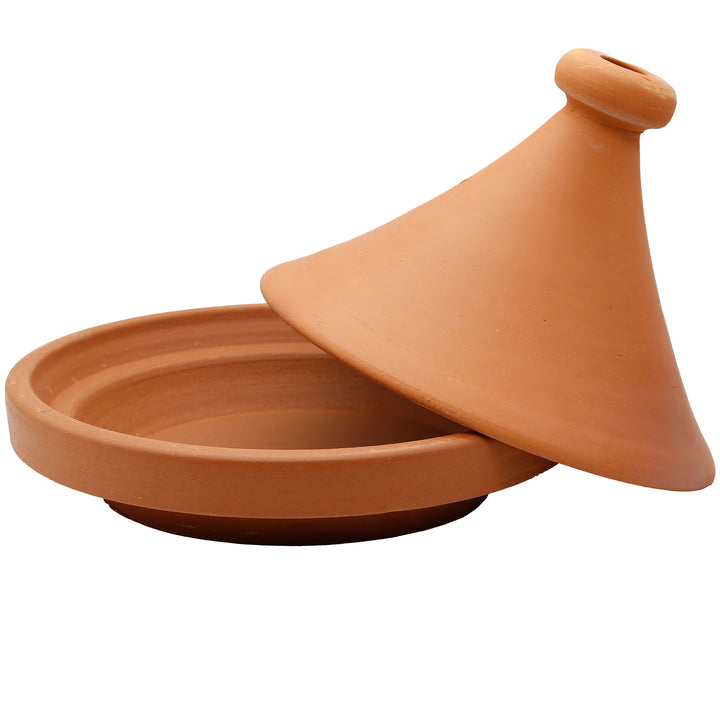 Tajine Pot uit Marokko 30 cm met verwijderd deksel, naturel en ongeglazuurd
