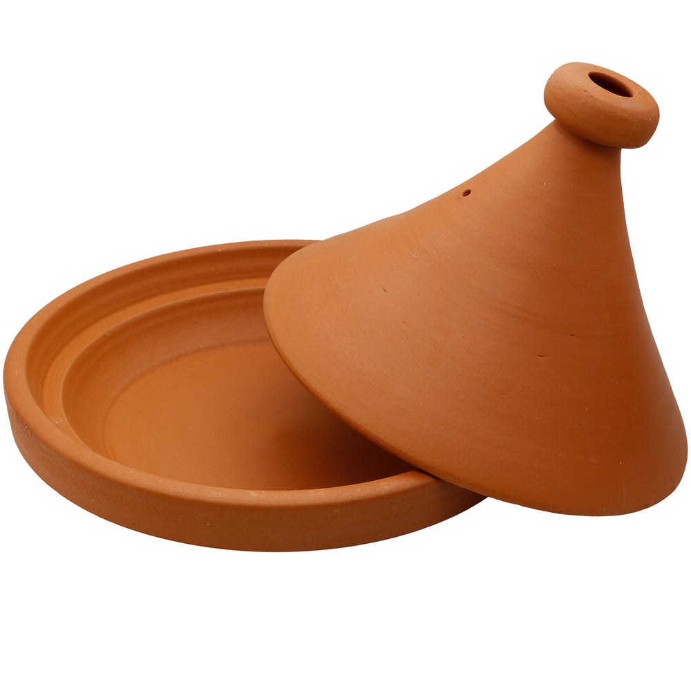 Tajine Pot uit Marokko 34 cm met verwijderd deksel, ongeglazuurd en naturel