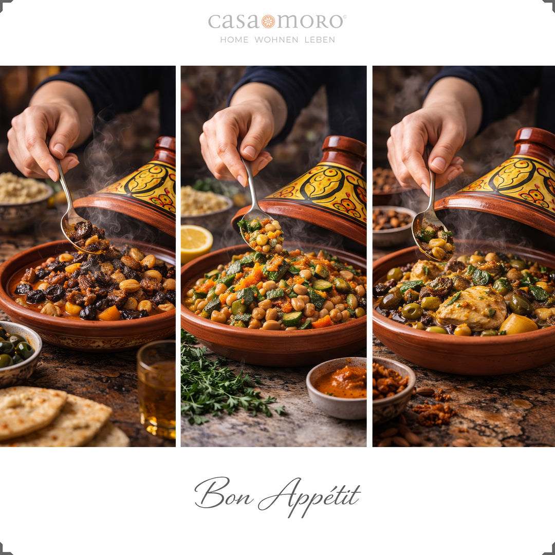 Geglazuurd Tajine Gemaakt van klei voor 4-6 personen, Marokkaans beschilderde braadpan voor het serveren van lamsvlees, vegetarisch of kip