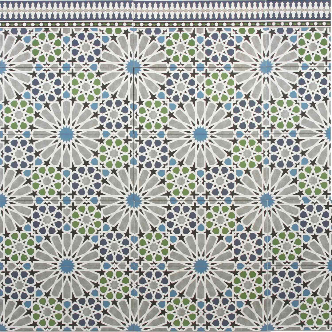Carrelage mural marocain 50x25 cm – mosaïque étoiles