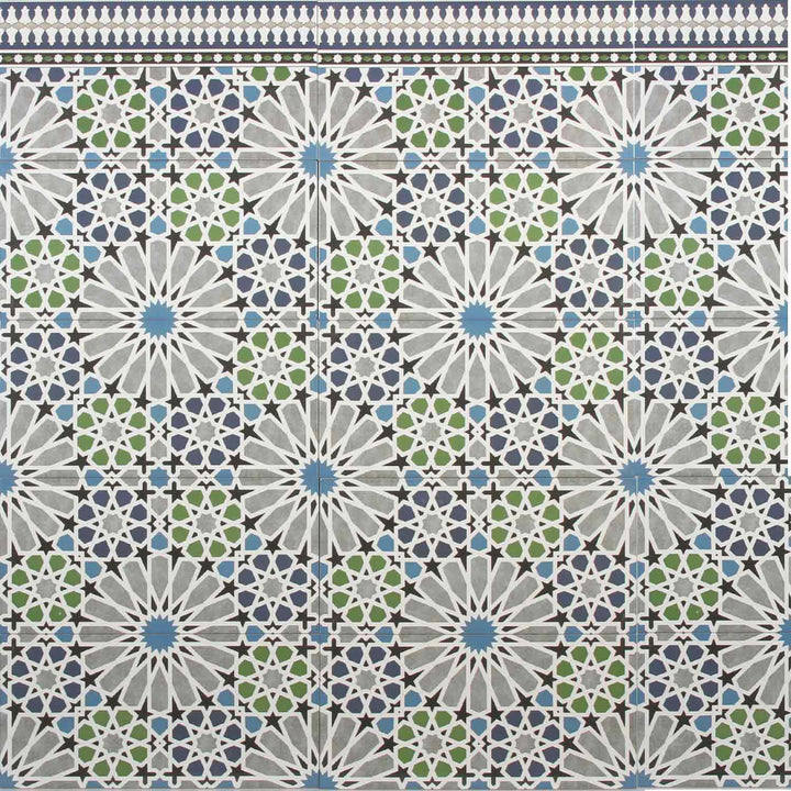 Carrelage mural marocain 50x25 cm – mosaïque étoiles