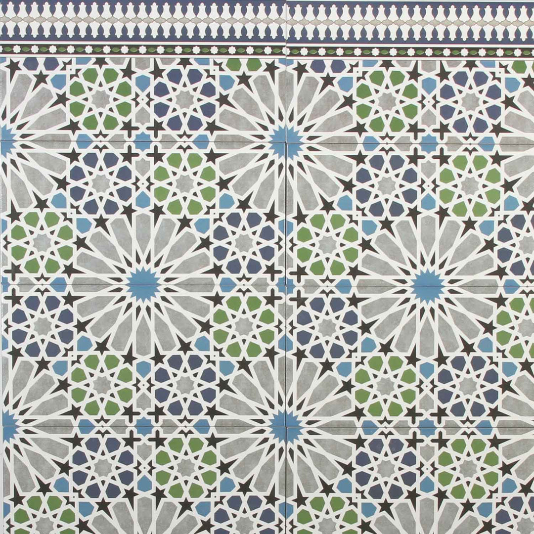 Carrelage mural marocain 50x25 cm – mosaïque étoiles